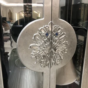 Tủ Phong cách châu Âu khắc gỗ nguyên khối Tủ sách trống bàn Tủ sách đồ nội thất nghiên cứu - Hình 3