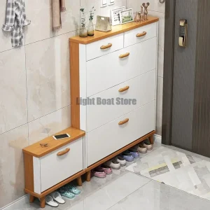 Tủ phong cách Châu Âu Màn Hình Nam Giày Gỗ Trang Trí Giày Organizer2022 Tủ Giày Tủ Phòng Ngủ