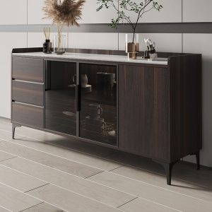 Tủ phong cách châu Âu phiến đá Tủ rượu Tủ rượu phòng khách hiện đại Italy Tủ đồ lớn dựa vào tường hộ gia đình bằng đá - Hình 2
