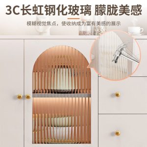 Tủ phong cách châu Âu Tủ bếp nhà Tủ kết hợp Tủ để đồ Tủ búp phê phòng khách kem gió Tủ bảo quản - Hình 2
