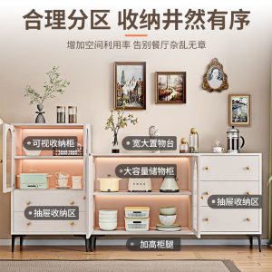 Tủ phong cách châu Âu Tủ bếp nhà Tủ kết hợp Tủ để đồ Tủ búp phê phòng khách kem gió Tủ bảo quản