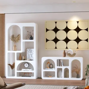 Tủ Phòng Khách Sắp Xếp Mdf Trắng Thủ Công Hiện Đại Tủ Bảo Quản Đen Màn Hình Muebles Salon Nhà Hộp Đựng Sống - Hình 3