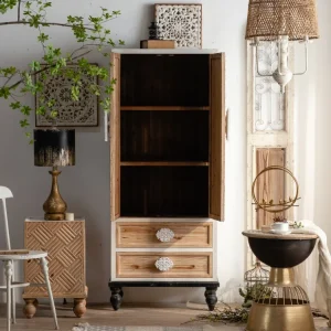 Tủ Phòng khách Tủ Curio Retro Tủ Quần Áo Bảo Quản Tủ Cao Phòng Ngủ Tủ Bảo Quản Gỗ Chắc Chắn - Hình 2