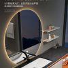 Tủ phòng tắm bằng đá phiến kết hợp phòng tắm tối giản hiện đại chậu rửa chậu rửa hồ bơi gương tròn ánh sáng tủ chậu rửa sang trọng