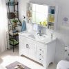 Tủ phòng tắm gỗ sồi kết hợp từ trần đến sàn đơn giản hiện đại phòng tắm bằng gỗ nguyên khối chậu rửa chậu rửa tủ gương