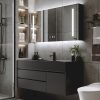 Tủ phòng tắm kết hợp hiện đại tối giản nhẹ nhàng sang trọng chậu rửa chậu rửa bằng gỗ rắn phòng tắm đá một bộ