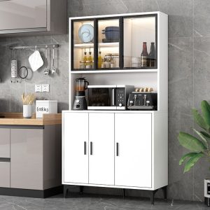Tủ phụ hiện đại tối giản tủ để đồ nhà bếp phòng khách đơn giản để đồ trà nước dựa vào tường tủ rượu tủ để đồ tủ - Hình 2
