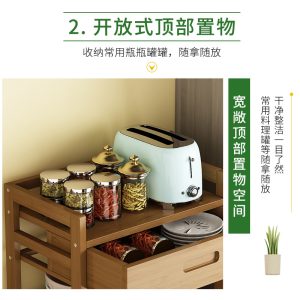 Tủ phụ sát tường tủ bếp gia đình tủ đựng đồ nhiều tầng kệ gỗ phòng khách tủ chè đơn giản tủ phụ - Hình 3