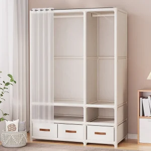Tủ quần áo đơn giản có ngăn kéo Phòng nhỏ cho thuê Phòng có giá tủ quần áo chắc chắn
