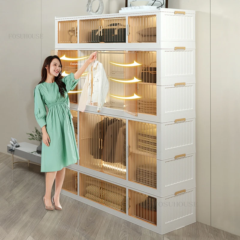 Tủ quần áo gấp trong suốt Tủ quần áo gia đình Phòng ngủ Tủ nhiều lớp Tủ bảo quản quần áo Phòng cho thuê Tủ quần áo nhựa đơn giản C Tủ quần áo gấp trong suốt Tủ quần áo gia đình Phòng ngủ Tủ nhiều lớp Tủ bảo quản quần áo Phòng cho thuê Tủ quần áo nhựa đơn giản C