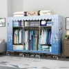 Tủ quần áo phòng ngủ LEEGOHOME 195CMx45CMx170CM Tủ quần áo với ống thép 23MM Phòng ngủ có thể gập lại Tủ quần áo vải
