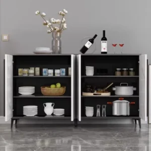 Tủ Quầy Rượu Trắng Tủ Phòng Khách Gỗ Nhà Để Xe Giọng Hiện Đại Mô Đun Phụ Trợ Trưng Bày Bên Cajonera Nội Thất Madera YR50LC - Hình 2
