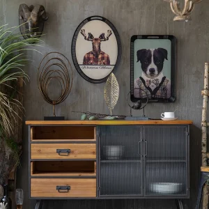 Tủ Retro Sắt Kính Nghệ Thuật Phong Cách Công Nghiệp Tủ B & B Trang Trí Phòng Khách Lối Vào Tủ Bảo Quản Tủ Khóa - Hình 2