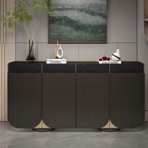 Tủ rượu phòng khách tủ Ý đá tối giản tủ búp phê gỗ nguyên khối phong cách sang trọng nhập cửa nhập hiên tủ thay đồ cà phê - Hình 2