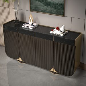 Tủ rượu phòng khách tủ Ý đá tối giản tủ búp phê gỗ nguyên khối phong cách sang trọng nhập cửa nhập hiên tủ thay đồ cà phê - Hình 3