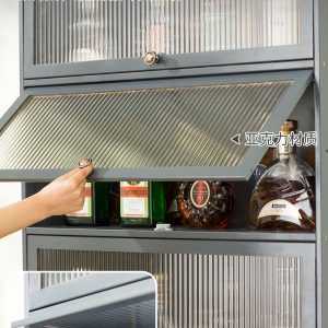 Tủ rượu tối giản hiện đại tủ rượu tủ bếp thay đồ căn hộ nhỏ nhà phòng khách treo tường tủ thay đồ - Hình 2