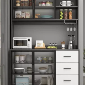 Tủ Rượu Tủ Bếp Có Giá Để Đồ Phòng Khách Hiện Đại Đơn Giản 1 Treo Tường Hộ Gia Đình Tủ Đồ Lặt Vặt Bảo Quản - Hình 5