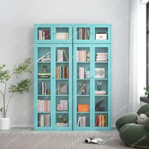 Tủ sách sắt, Tủ đựng đồ cửa kính, Tủ đựng đồ gia đình, Tủ hẹp, phòng khách, Tủ đựng đồ tầng - Hình 3