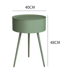 Tủ Sáng Tạo Kem Phong Cách Tủ Phòng Khách Bàn Hiện Đại Đơn Giản Sắt Rèn Tròn Phòng Ngủ Nhỏ Đầu Giường Tủ Bảo Quản Đồ Nội Thất - Hình 2