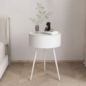 Tủ Sáng Tạo Kem Phong Cách Tủ Phòng Khách Bàn Hiện Đại Đơn Giản Sắt Rèn Tròn Phòng Ngủ Nhỏ Đầu Giường Tủ Bảo Quản Đồ Nội Thất - Hình 4