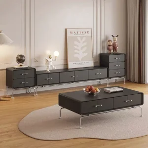 Tủ Sang Trọng Tủ Hiện Đại Đơn Giản Màu Trắng Nghệ Thuật Thiết Kế Phòng Khách Hình Chữ Nhật Chân Kim Loại Bàn Tầng Đứng Mobilier Nội Thất Phòng - Hình 2