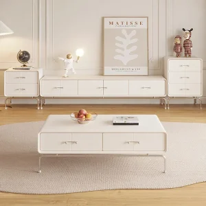 Tủ Sang Trọng Tủ Hiện Đại Đơn Giản Màu Trắng Nghệ Thuật Thiết Kế Phòng Khách Hình Chữ Nhật Chân Kim Loại Bàn Tầng Đứng Mobilier Nội Thất Phòng