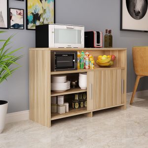 Tủ Sideboard Tủ trà lò vi sóng nhà hàng hiện đại Tủ để đồ kinh tế Tủ để đồ cửa trượt - Hình 3