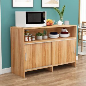 Tủ Sideboard Tủ trà lò vi sóng nhà hàng hiện đại Tủ để đồ kinh tế Tủ để đồ cửa trượt - Hình 4