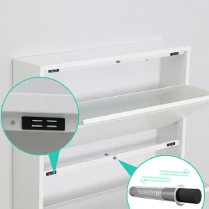 Tủ Siêu Mỏng Tủ Giày Cửa Mới Lật Xô Nhập Đơn Vị Nhỏ Thép Carbon Giày Hẹp Cabeceros Nội Thất Gia Đình - Hình 3