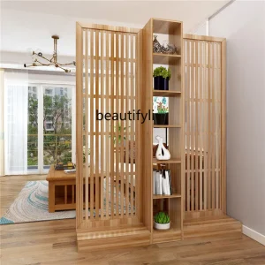 Tủ Subareas Màn hình Giá để đồ Phòng khách Phong cách đồng quê và Tủ rượu gỗ nguyên khối hiện đại đơn giản Tủ lối vào nhà - Hình 2