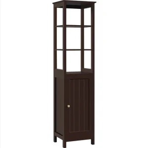 Tủ tháp có 3 kệ mở và 1 kệ có thể điều chỉnh, Espresso - Hình 2