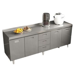 Tủ Toàn bộ Tủ bếp inox 304 hộ gia đình đơn giản bếp để đồ Tủ tích hợp Tủ búp phê căn hộ nhỏ