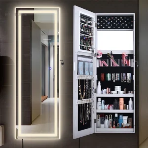 Tủ Tối Giản Gương Tủ Phòng Ngủ Gia Đình Gương Trang Điểm Phòng Khách Cloakroom Cửa Hàng Quần Áo Full Gương Có Đèn - Hình 2
