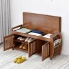 Tủ Tre Hiện Đại Giày Tủ Entryway Đồ Hộ Gia Đình Kệ Có Đệm Ghế Nội Thất Tre Hành Lang Đế Giày