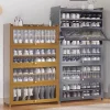 Tủ Trong Suốt Đơn Giản Tủ Giày Tre Storag Chứa Màn Hình Có Thể Điều Chỉnh Giá Để Giày Entryway phong cách Châu Âu Schoenenkasten Đồ Nội Thất