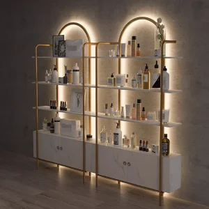 Tủ trưng bày mỹ phẩm thẩm mỹ viện, kệ trưng bày mẫu sản phẩm chăm sóc da tiệm nail, kệ sàn, kệ Tủ trưng bày - Hình 2