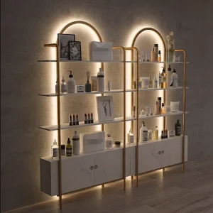 Tủ trưng bày mỹ phẩm thẩm mỹ viện, kệ trưng bày mẫu sản phẩm chăm sóc da tiệm nail, kệ sàn, kệ Tủ trưng bày - Hình 3