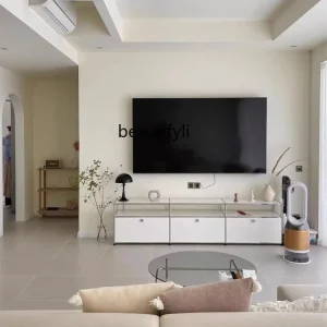 Tủ Trung Cổ Mô-đun Tủ Tivi Thép không gỉ Hiện Đại Nhà Đơn Giản Phòng Khách Bảo Quản Tủ đựng đồ có khóa - Hình 2