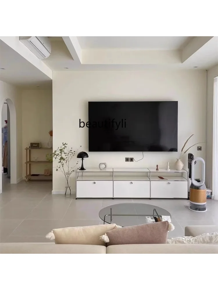 Tủ Trung Cổ Mô-đun Tủ Tivi Thép không gỉ Hiện Đại Nhà Đơn Giản Phòng Khách Bảo Quản Tủ đựng đồ có khóa - Hình 2 Tủ Trung Cổ Mô-đun Tủ Tivi Thép không gỉ Hiện Đại Nhà Đơn Giản Phòng Khách Bảo Quản Tủ đựng đồ có khóa - Hình 2