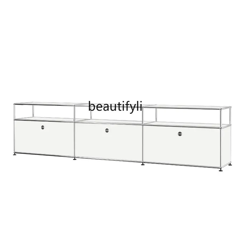 Tủ Trung Cổ Mô-đun Tủ Tivi Thép không gỉ Hiện Đại Nhà Đơn Giản Phòng Khách Bảo Quản Tủ đựng đồ có khóa Tủ Trung Cổ Mô-đun Tủ Tivi Thép không gỉ Hiện Đại Nhà Đơn Giản Phòng Khách Bảo Quản Tủ đựng đồ có khóa