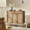 Tủ Vintage Gỗ Chắc Chắn Mây Tủ Giày Trung Cổ Phòng Khách Lối Vào Tủ Bảo Quản Hộ Gia Đình Tủ Bảo Quản Khóa