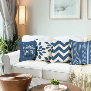 Vỏ Gối Hình Học Màu Xanh Nhạt, Vỏ Gối Trang Trí Sofa Phòng Khách, Thích Hợp Cho Phòng Khách, Phòng Ngủ, Xe Hơi, Trang Trí Nhà Cửa - Hình 2