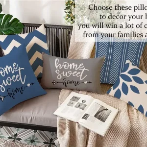 Vỏ Gối Hình Học Màu Xanh Nhạt, Vỏ Gối Trang Trí Sofa Phòng Khách, Thích Hợp Cho Phòng Khách, Phòng Ngủ, Xe Hơi, Trang Trí Nhà Cửa - Hình 3