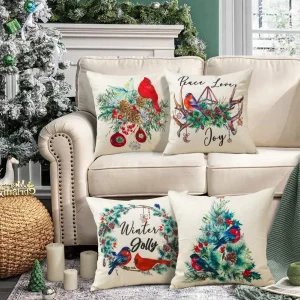 Vỏ gối theo chủ đề Giáng sinh Giáng sinh, Vỏ gối sofa vuông cho phòng ngủ, phòng khách, ngoài trời, sân vườn, xe hơi 40x40 45x45