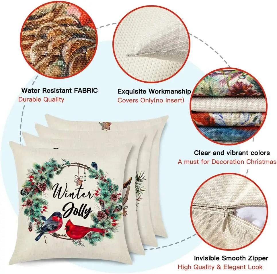 Vỏ gối theo chủ đề Giáng sinh Giáng sinh, Vỏ gối sofa vuông cho phòng ngủ, phòng khách, ngoài trời, sân vườn, xe hơi 40x40 45x45 - Hình 2 Vỏ gối theo chủ đề Giáng sinh Giáng sinh, Vỏ gối sofa vuông cho phòng ngủ, phòng khách, ngoài trời, sân vườn, xe hơi 40x40 45x45 - Hình 2