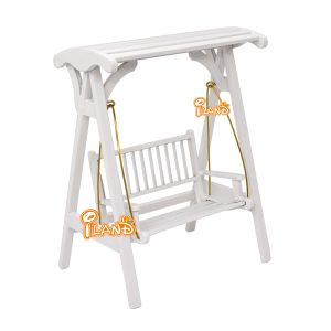 Xích đu 1:12 Tự làm nhà búp bê nhà búp bê mini cảnh sân vườn ngoài trời xích đu bằng gỗ - Hình 3