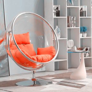 Xích đu Bán cầu treo không gian trong nhà xích đu trong suốt bong bóng treo ghế ký túc xá giỏ treo nhà lưới lười biếng màu đỏ ban công nôi - Hình 2