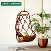 Xích đu Ban công giỏ treo đơn giản bằng sắt Bắc Âu xích đu ngoài trời đơn treo mây ghế treo sân vườn ghế xích đu dành cho người lớn lưới màu đỏ
