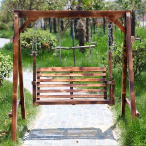 Xích đu Đặc biệt chống ăn mòn gỗ rắn xích đu ngoài trời sân đôi ghế bập bênh cho trẻ em giỏ treo ban công xích đu trong nhà nhà giải trí - Hình 3