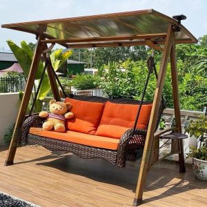 Xích đu đôi sân vườn ngoài trời Võng ngoài trời trong nhà sân nhỏ nôi vườn nhà ghế bập bênh sắt - Hình 2